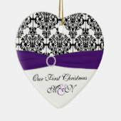 Ons eerste kerstkeepskever-Ornament Keramisch Ornament (Rechts)