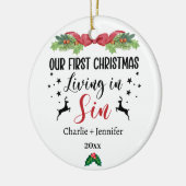 Ons eerste kerstleven in Sin Funny Couple Keramisch Ornament (Links)