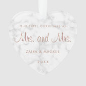 Ons eerste kerstmarmer Roos Gold Lesbian Ornament (voorkant)