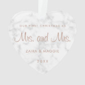 Ons eerste kerstmarmer Roos Gold Lesbian Ornament (achterkant)