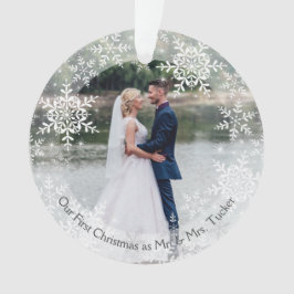 Ons Eerste Kerstmis Getrouwd Dhr. en Mevrouw Sneeu Ornament
