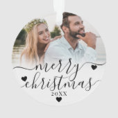 Ons Eerste Kerstmis Getrouwd Koppel 2 Foto Ornament (achterkant)