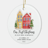 Ons eerste kerstnieuwe appartement keramisch ornament (Links)