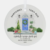 Ons eerste kerstnieuwhuis glas ornament (Achterkant)