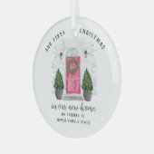 Ons eerste kerstnieuwhuis glas ornament (Voorkant links)