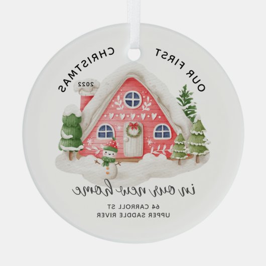 Ons eerste kerstnieuwhuis glas ornament (Achterkant)