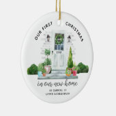 Ons eerste kerstnieuwhuis keramisch ornament (Rechts)