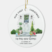 Ons eerste kerstnieuwhuis keramisch ornament (Links)