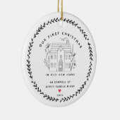 Ons eerste kerstnieuwhuis keramisch ornament (Rechts)