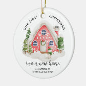 Ons eerste kerstnieuwhuis keramisch ornament (Links)
