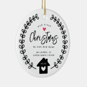 Ons eerste kerstnieuwhuis keramisch ornament (Rechts)