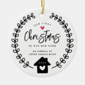 Ons eerste kerstnieuwhuis keramisch ornament (Voorkant)