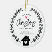 Ons eerste kerstnieuwhuis keramisch ornament (Links)