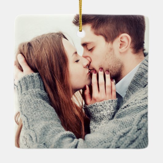 Ons eerste kerstparse script noemt foto's keramisch ornament (Achterkant)