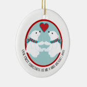 Ons eerste kerstpolair Beer op maat Keramisch Ornament (Rechts)