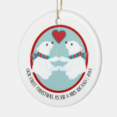 Ons eerste kerstpolair Beer op maat Keramisch Ornament (Links)