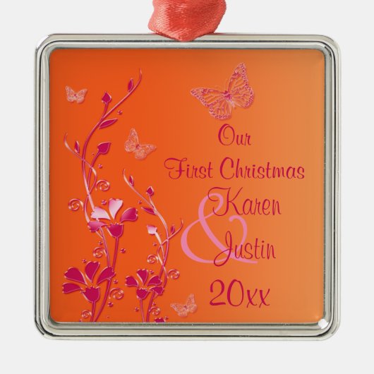 Ons eerste kerstpremium-Ornament Metalen Ornament (Voorkant)