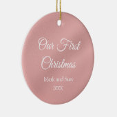 Ons eerste kerstRoos Gold Keramisch Ornament (Rechts)