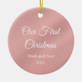 Ons eerste kerstRoos Gold Keramisch Ornament (Voorkant)