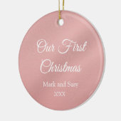 Ons eerste kerstRoos Gold Keramisch Ornament (Links)