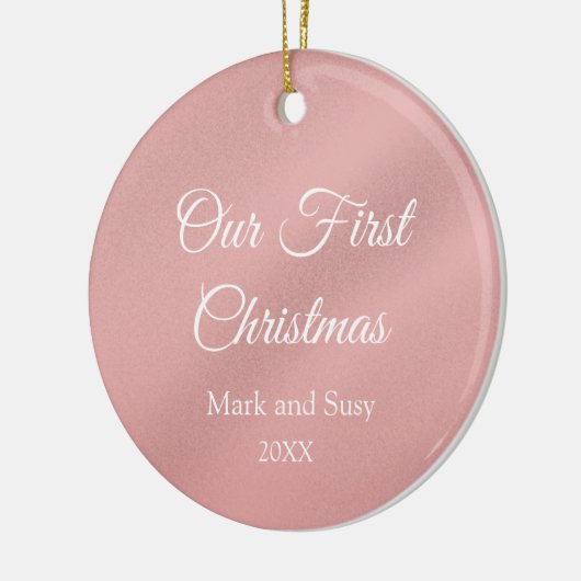 Ons eerste kerstRoos Gold Keramisch Ornament (Links)