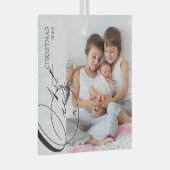 Ons eerste kerstscript - Verticale foto Snowflake Glas Ornament (Voorkant Rechts)