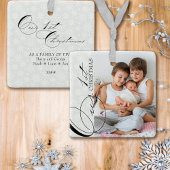 Ons eerste kerstscript - Verticale foto Snowflake Keramisch Ornament