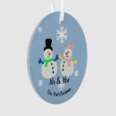 Ons eerste kerstsneeuwpaar Ornament (voorkant)