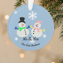 Ons eerste kerstsneeuwpaar Ornament