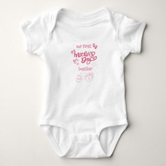 Ons eerste moederdag baby pak romper (Voorkant)