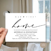 Ons eerste nieuwe huis, housewarming party kaart