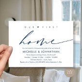 Ons eerste nieuwe huis, housewarming party kaart