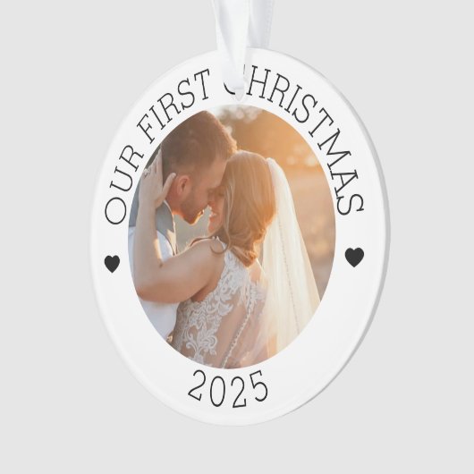 Ons eerste Ornament voor aangepaste kerstfoto's (voorkant)