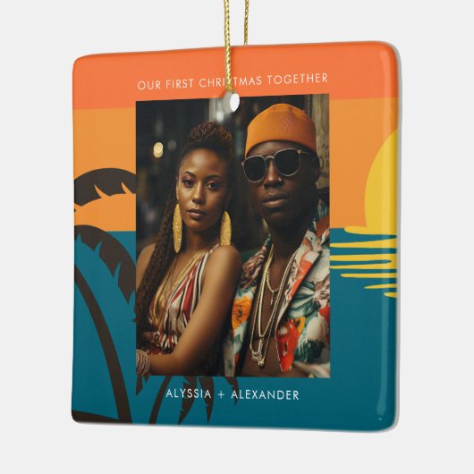 Ons eerste paar Passen getrouwd Keramisch Ornament (Links)