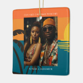 Ons eerste paar Passen getrouwd Keramisch Ornament (Links)