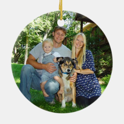 Ons eerste startpunt (uw foto) Twee foto's met twe Keramisch Ornament (Achterkant)