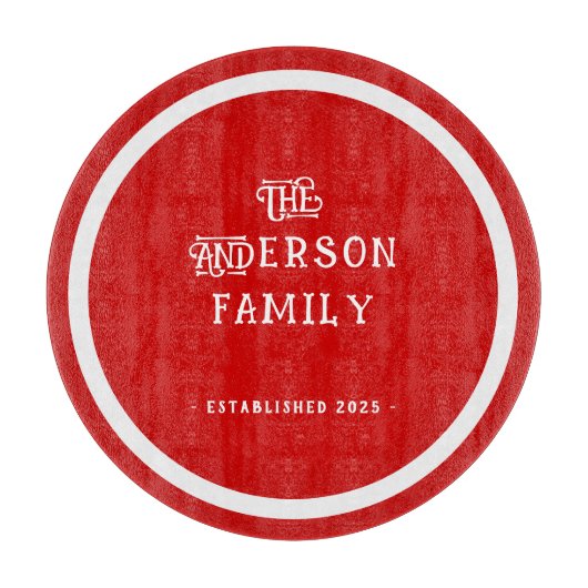 Ons Eerste Thuis Huis Verwarming Typografie Rood W Snijplank (Voorkant)