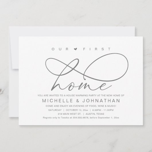 Ons eerste thuis, Modern Housewarming feestje Kaart (Voorkant)