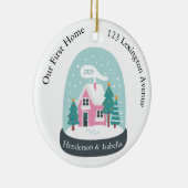 Ons eerste thuis Wereldbol Keramisch Ornament (Rechts)