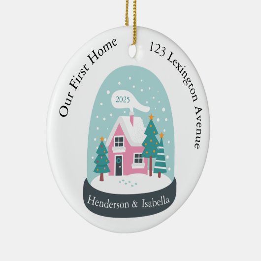 Ons eerste thuis Wereldbol Keramisch Ornament (Rechts)