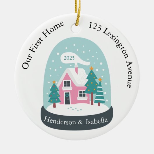 Ons eerste thuis Wereldbol Keramisch Ornament (Voorkant)