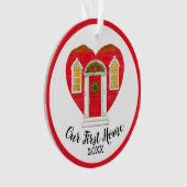 Ons eerste thuisjaar op maat ornament (voorkant)