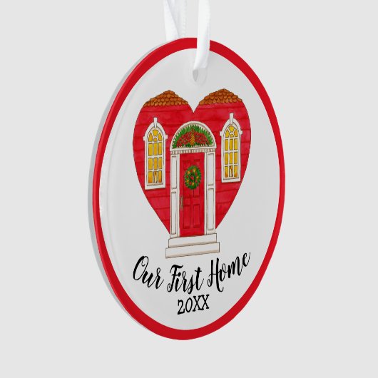 Ons eerste thuisjaar op maat ornament (voorkant)