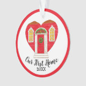 Ons eerste thuisjaar op maat ornament (voorkant)