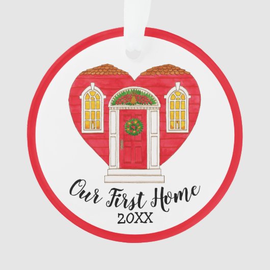 Ons eerste thuisjaar op maat ornament (voorkant)