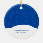 Ons eerste thuisontbijthuis Night Blue Keramisch Ornament (Achterkant)
