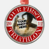 Ons eerste triatlon metalen ornament (Voorkant)