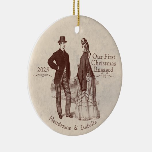 Ons eerste verloofde  echtpaar keramisch ornament (Rechts)