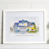 Ons Eeuwige Thuis Aangepaste Huisportret Aquarel Poster