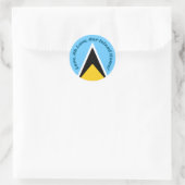 Ons eiland thuis | De vlag van St. Lucia met de an Ronde Sticker (Tas)